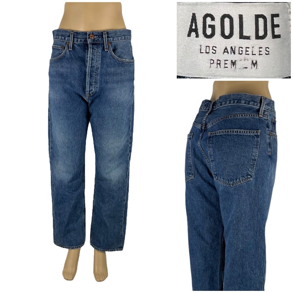 AGOLDE Womens 30 Jeans 90s Mid Rise Loose Blue 100% Cotton Made In USA a069b 811